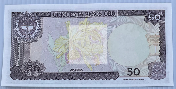 COLOMBIA 50 PESOS ORO 1986 P 425 UNC - Cool Coins & Notes