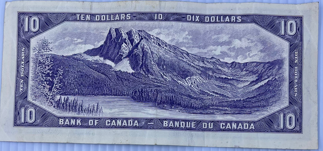 Canada 1954 10 Dollars P-69b QEII Used World Banknote - Cool Coins & Notes