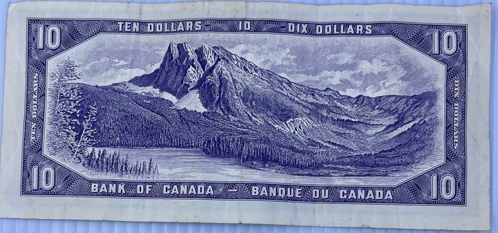 Canada 1954 10 Dollars P-69b QEII Used World Banknote - Cool Coins & Notes
