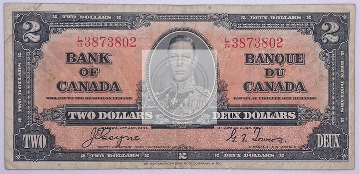Canada 2 dollars 1937 Gordon / Towers P-59b - Cool Coins & Notes