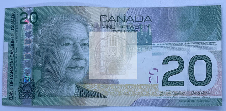 Canada 2010 $20 Pick BC-64b-i, Used Banknote - Cool Coins & Notes