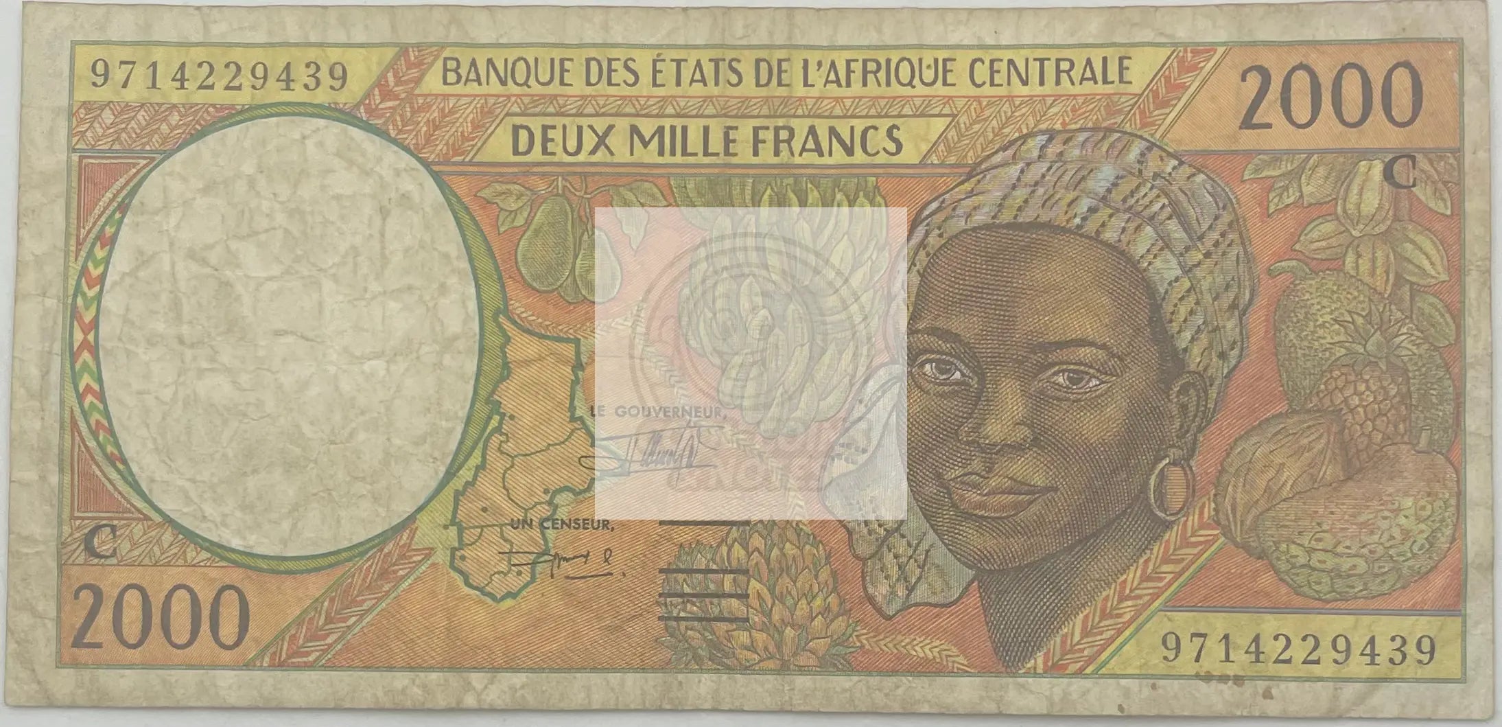 Central African States 1994 2,000 Francs  P-103Cb, Used Banknote - Cool Coins & Notes