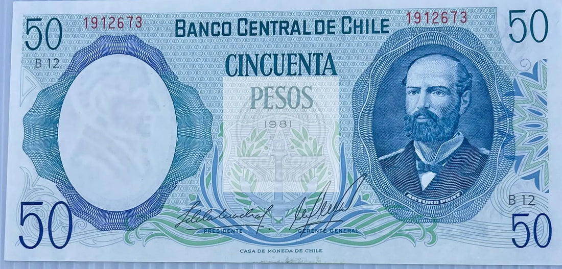 Chile 1981 50 Pesos P-151b UNC Banknote - Cool Coins & Notes