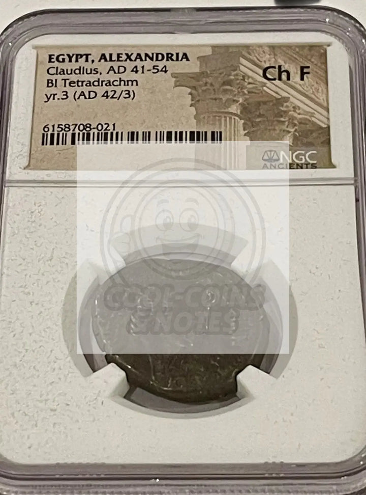 Claudius I (AD 41-54). BI Tetradrachm NCG F (AD 42/3). SM151 - Cool Coins & Notes