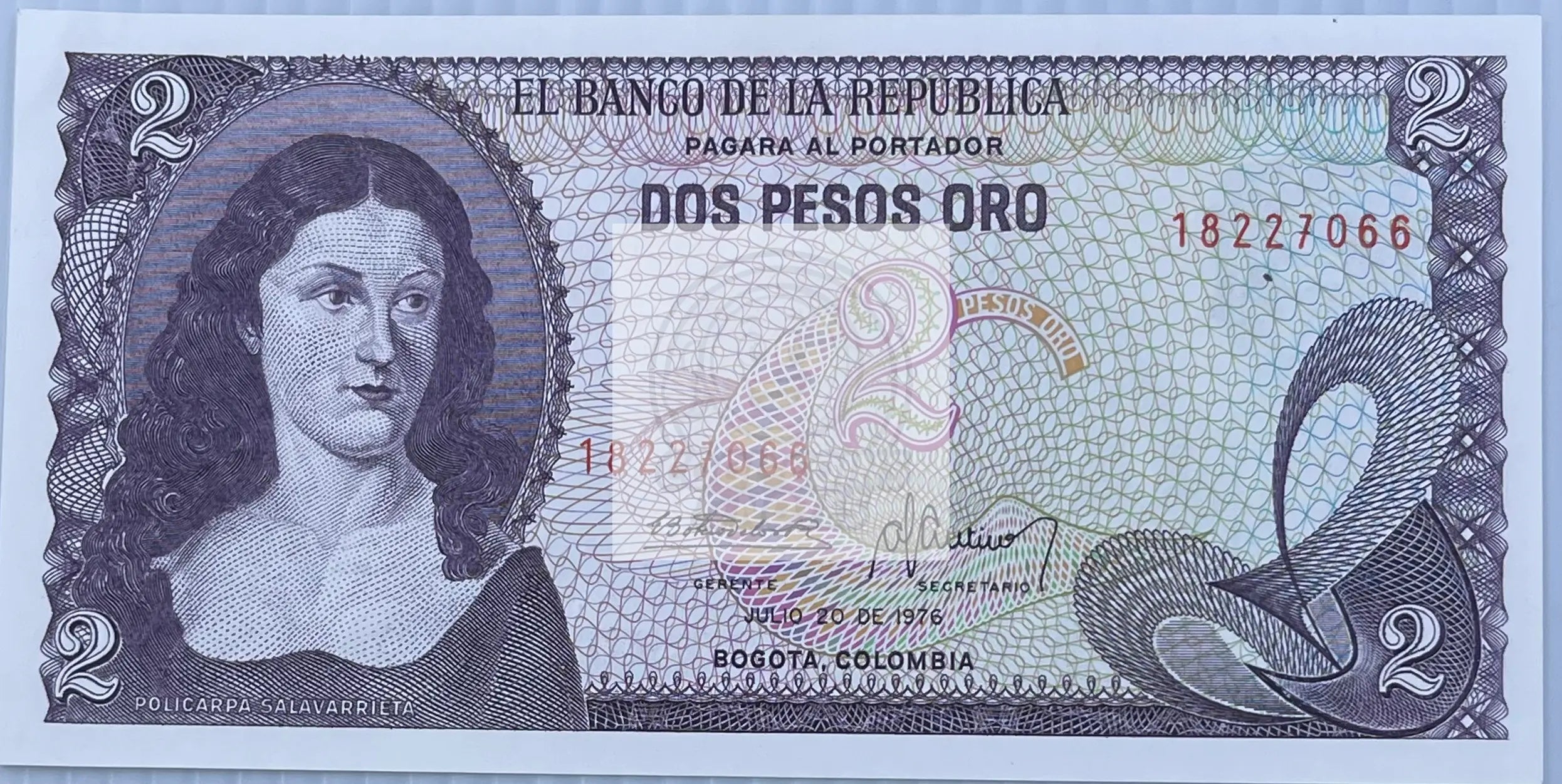 Colombia, 2 Pesos Oro, 1976, P-413b, UNC World Banknote Currency - Cool Coins & Notes