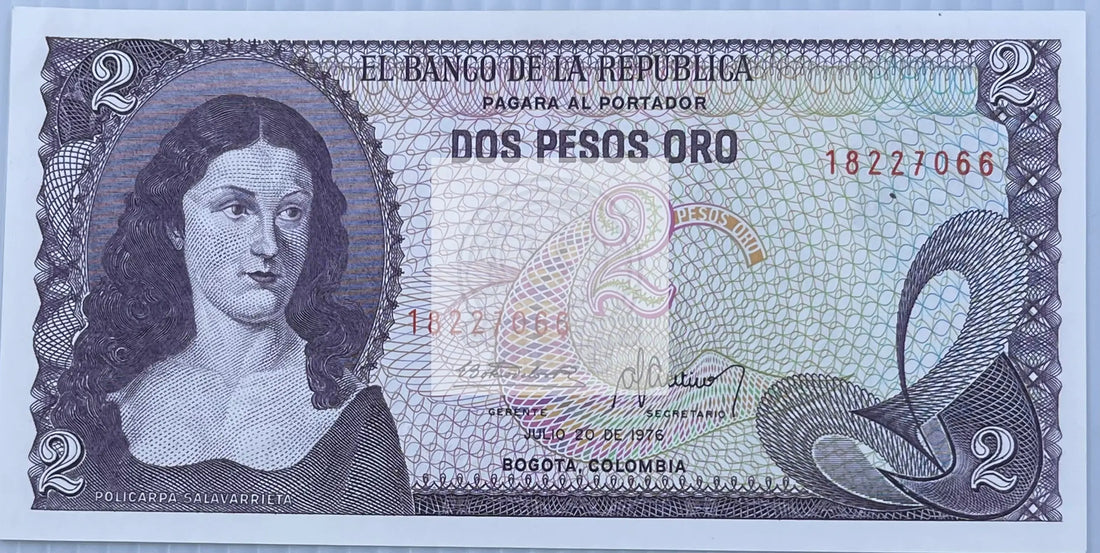 Colombia, 2 Pesos Oro, 1976, P-413b, UNC World Banknote Currency - Cool Coins & Notes