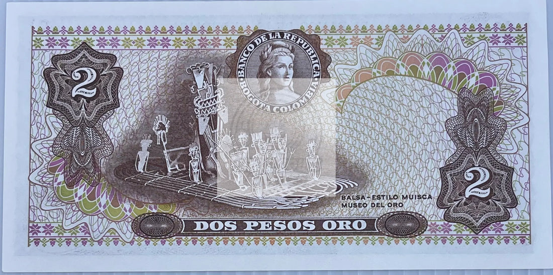 Colombia, 2 Pesos Oro, 1976, P-413b, UNC World Banknote Currency - Cool Coins & Notes