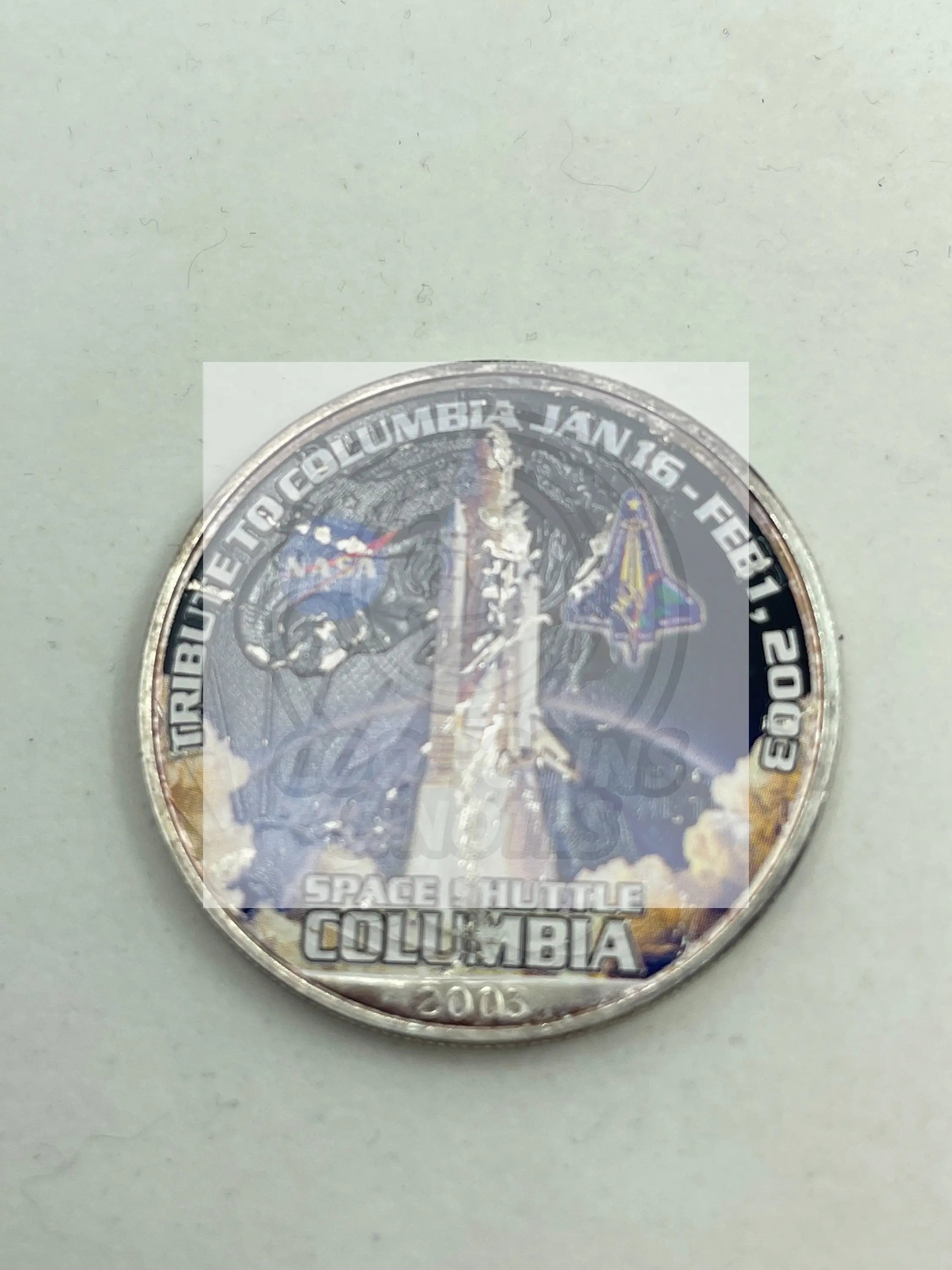 Colorized Spaceship Columbia American Silver Eagle - Cool Coins & Notes