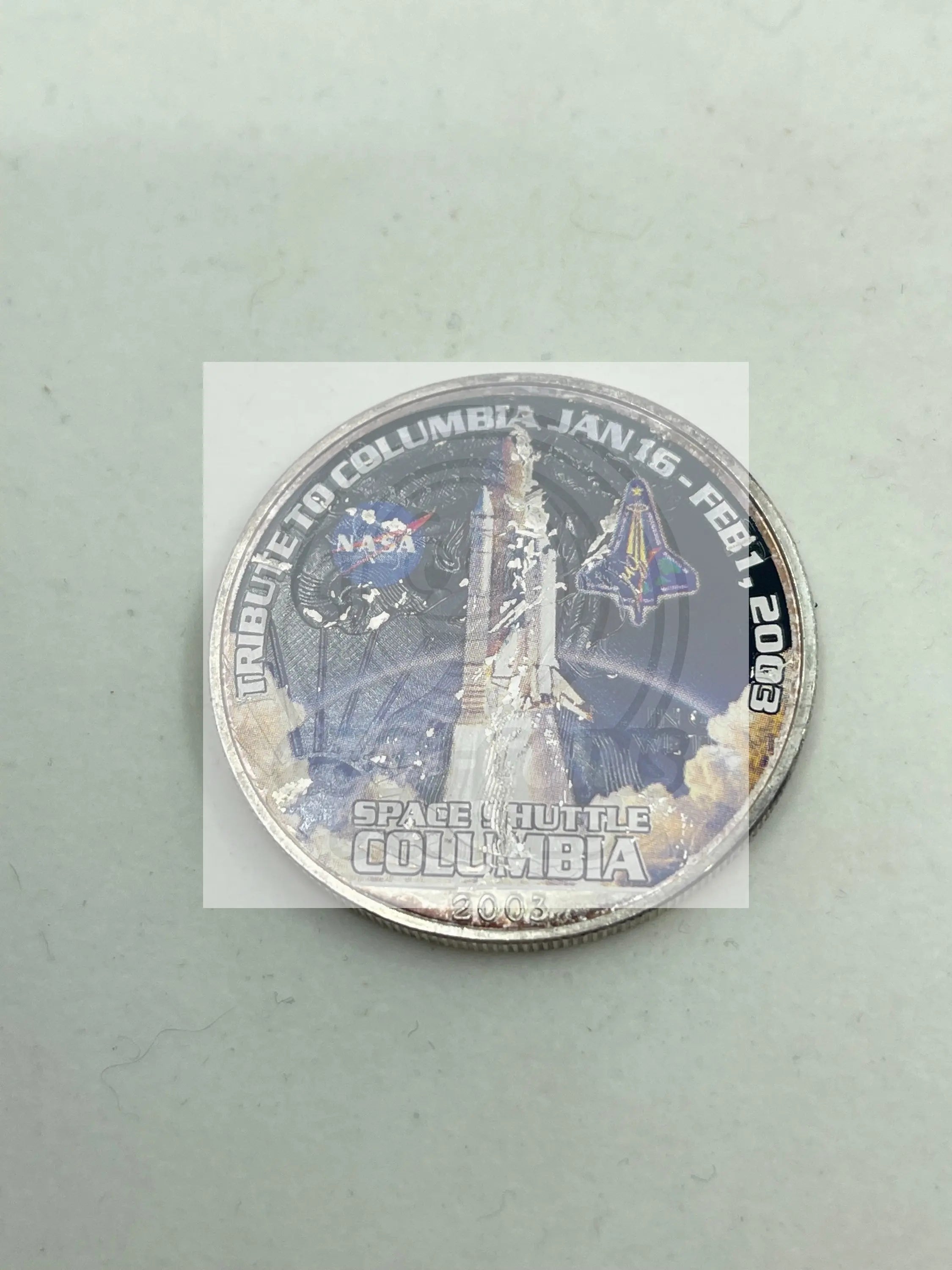 Colorized Spaceship Columbia American Silver Eagle - Cool Coins & Notes