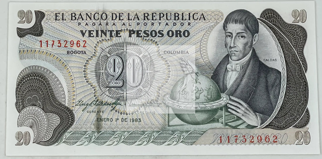 Columbia 1983 20 Pesos Oro P409d UNC, World Banknote - Cool Coins & Notes