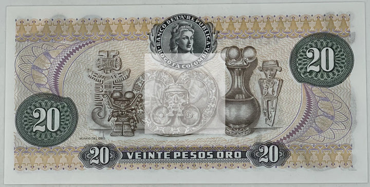Columbia 1983 20 Pesos Oro P409d UNC, World Banknote - Cool Coins & Notes