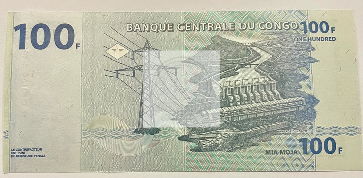 Congo Democratic Republic 100 Francs, 2022, P-98c, UNC Banknote - Cool Coins & Notes