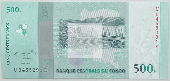 Congo Democratic Republic 500 Francs Banknote, 2010, P-100, UNC, Commemorative - Cool Coins & Notes