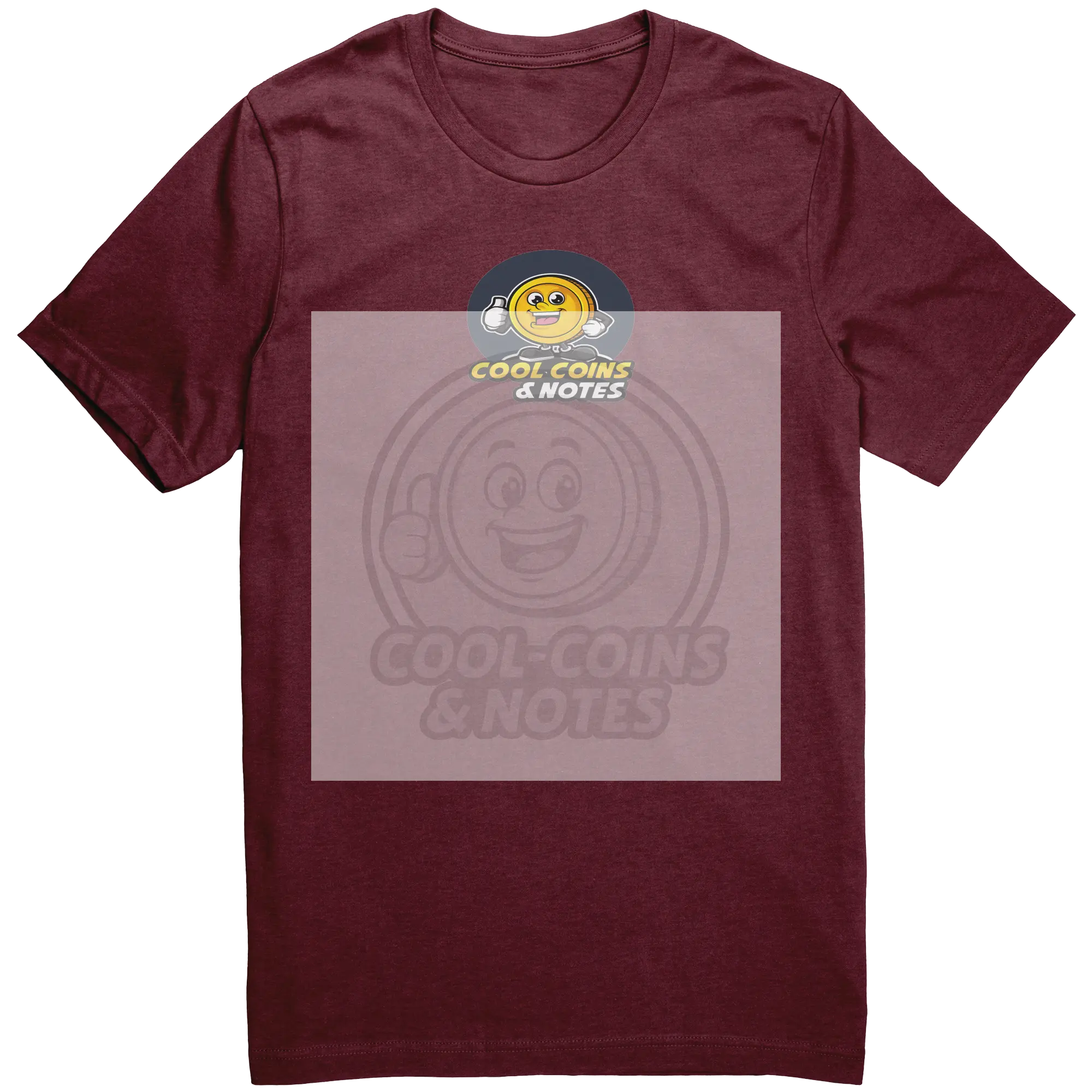 Cool_Coins_Tee_Shirt_Canvas_Heather_Cardinal_Front_Mockup.png