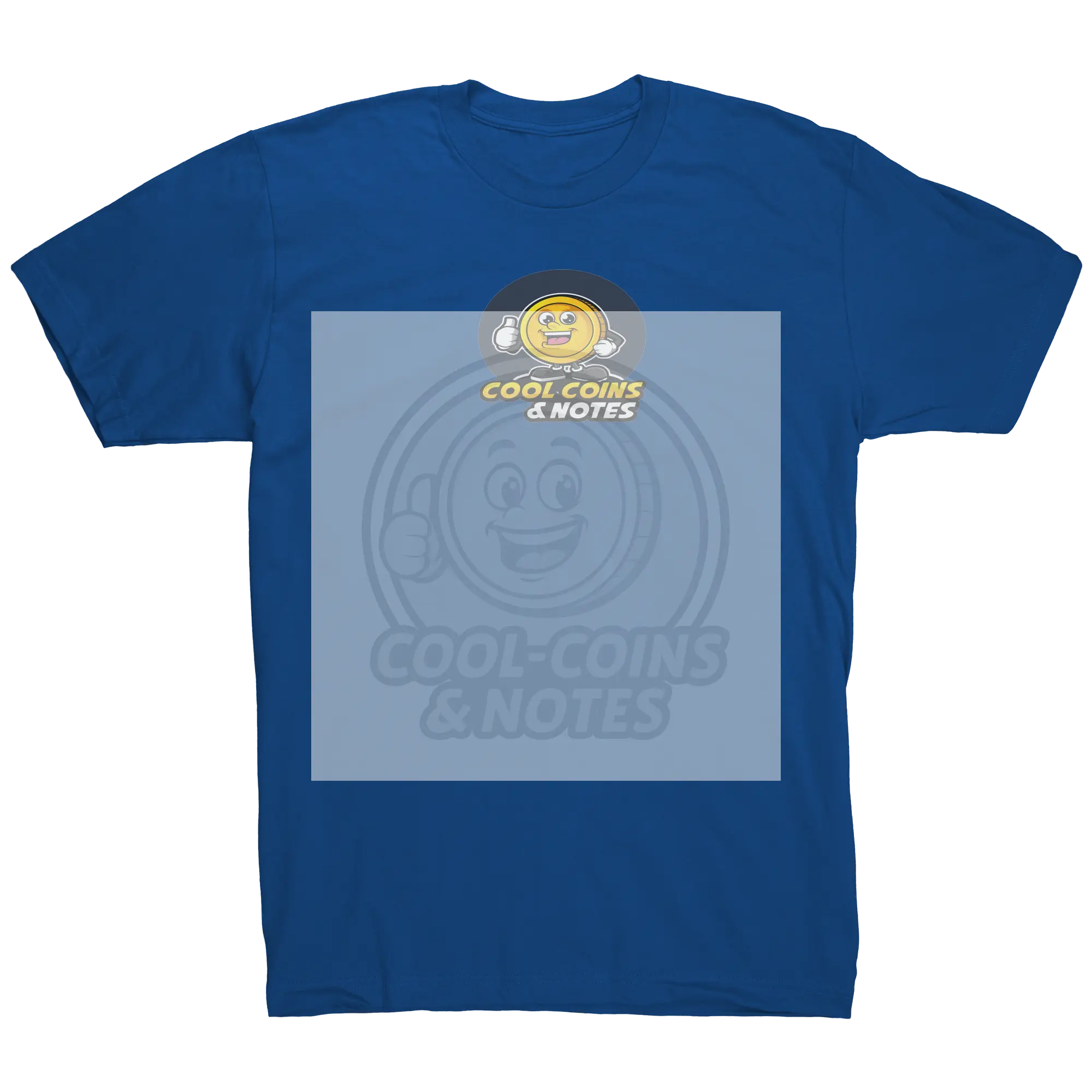 Cool_Coins__Notes_Tee_Shirt_Royal_Blue_Mockup.png