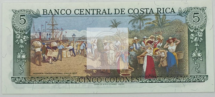 Costa Rica 1992 5 Colones P-236e, UNC, Banknote - Cool Coins & Notes