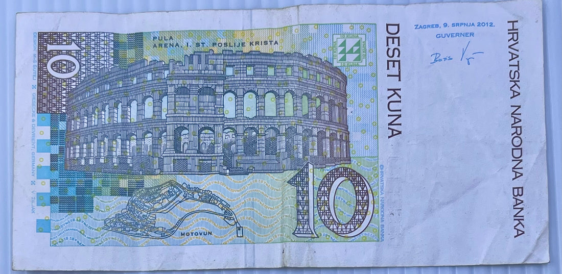 Croatia 2001 10 Kuna P-38 Used Banknote - Cool Coins & Notes