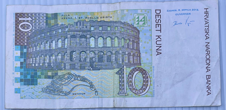 Croatia 2001 10 Kuna P-38 Used Banknote - Cool Coins & Notes