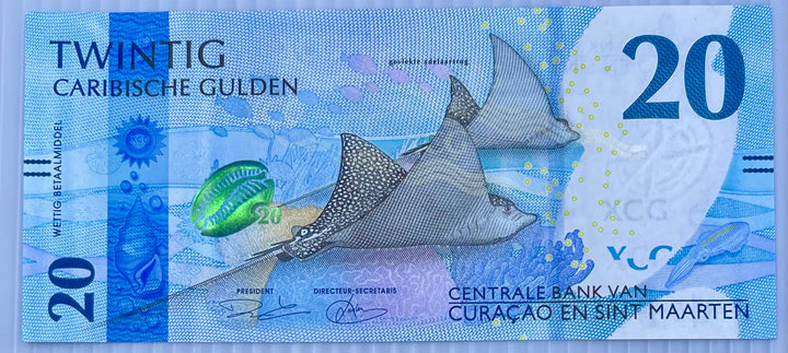 Curacao & Saint Maarten 2025 20 Gulden P-2 UNC Banknote - Cool Coins & Notes