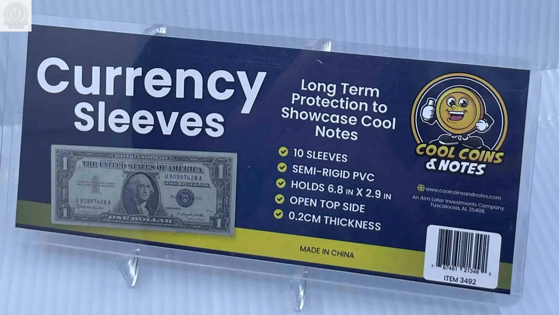 100 Banknote Currency Sleeves Rigid US Dollar Modern Size US Topload Holders Note Cool Coins & Notes - Cool Coins & Notes