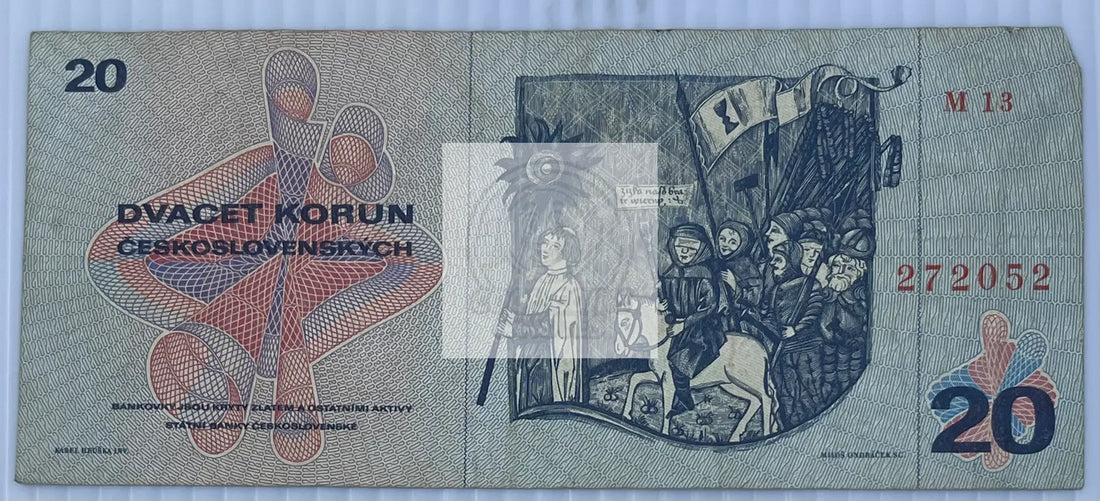 Czechoslovakia 1970 20 Korun P-92b, Used World Banknote Currency - Cool Coins & Notes