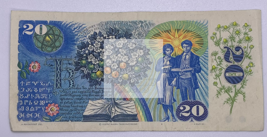 Czechoslovakia 20 Korun P-95 1988 Circulated WORLD Currency Money BANK NOTE - Cool Coins & Notes