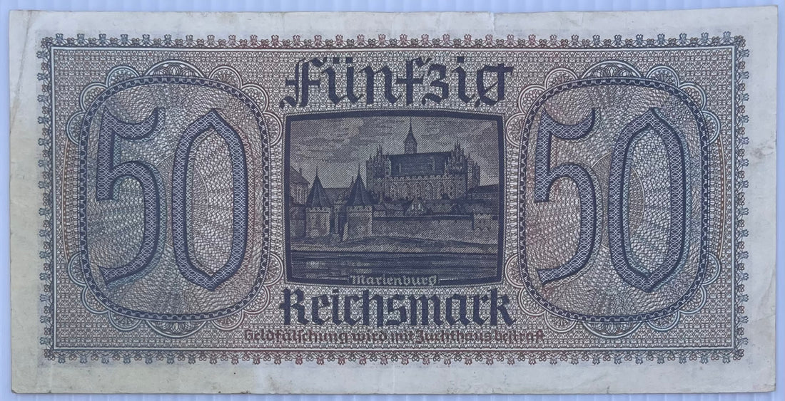Germany 1940 50 Reichsmark P-R140.2 Used From Lot Nazi Swastika Note