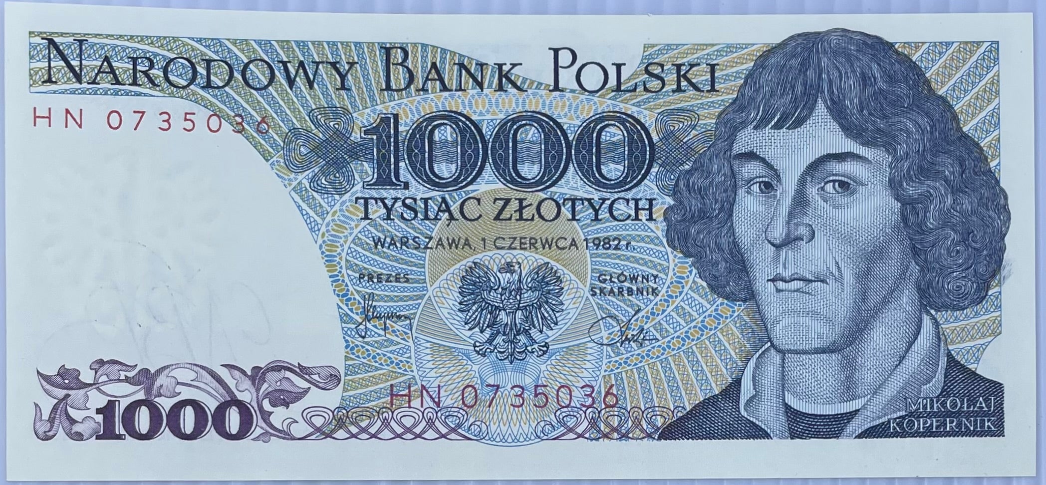 POLAND 1000 ZLOTYCH 1982 P 146 UNC, Banknote