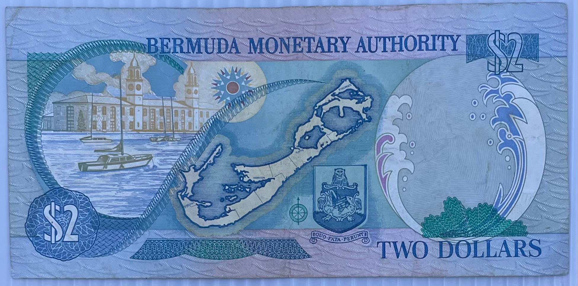 2000 Bermuda $2 Dollars P-50 Circulated World Banknote