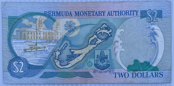 2000 Bermuda $2 Dollars P-50 Circulated World Banknote