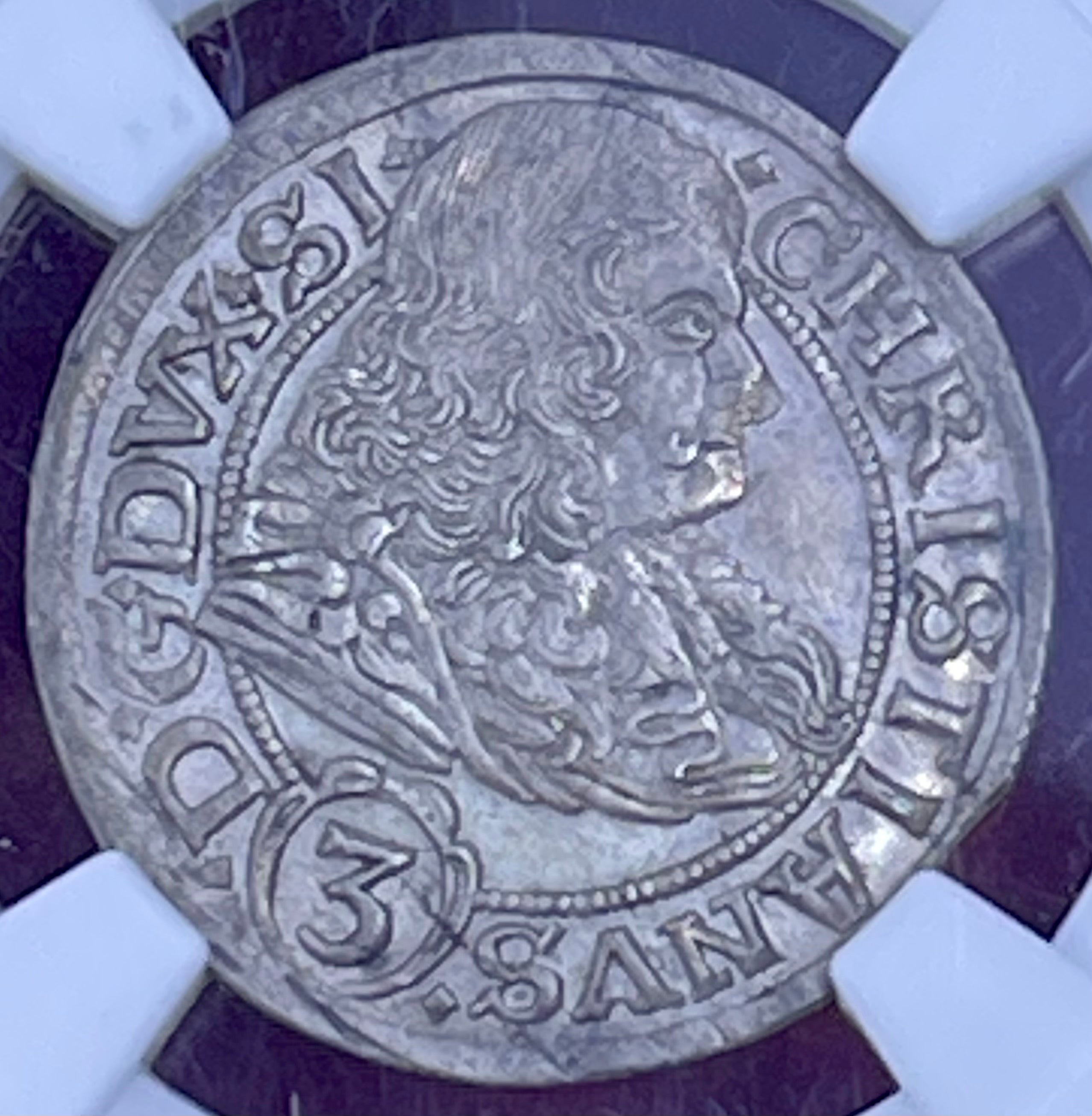 1669 CB German States Silesia Liegnitz Breig 3 Kreuzer, NGC AU 58, Germany Silver Coin