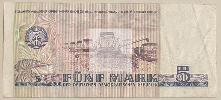DDR Germany 1975 5 Mark P-27b Used World Banknote Currency - Cool Coins & Notes