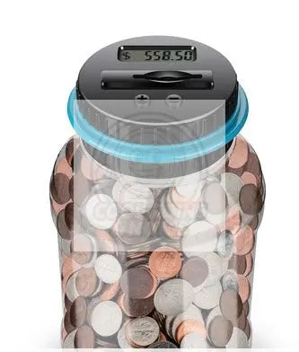 Digital Counting Money Jar: 800+ Coin Capacity, Kids Piggy Bank Powered By 2AAA - Cool Coins & Notes