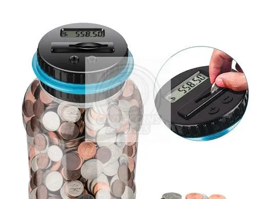 Digital Counting Money Jar: 800+ Coin Capacity, Kids Piggy Bank Powered By 2AAA - Cool Coins & Notes