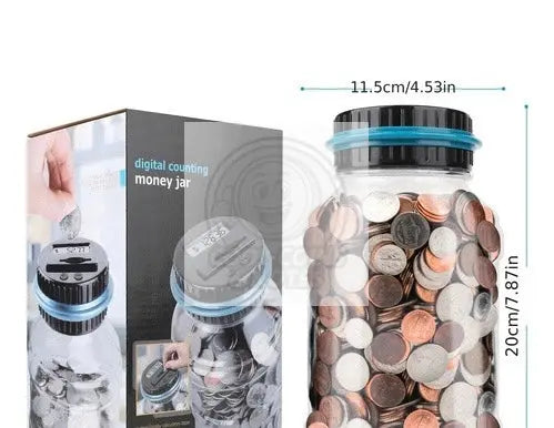 Digital Counting Money Jar: 800+ Coin Capacity, Kids Piggy Bank Powered By 2AAA - Cool Coins & Notes