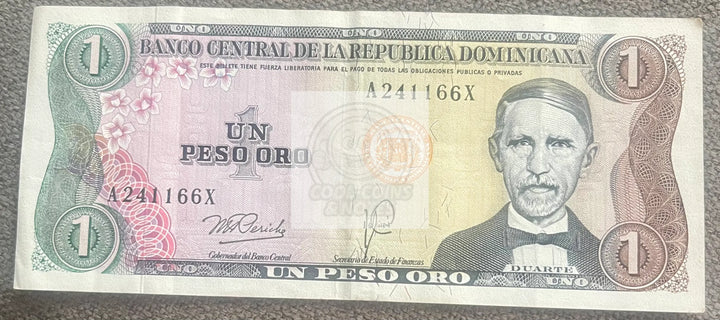 Dominican Republic 1978 1 Peso Oro P-116a.1, Used World Banknote - Cool Coins & Notes