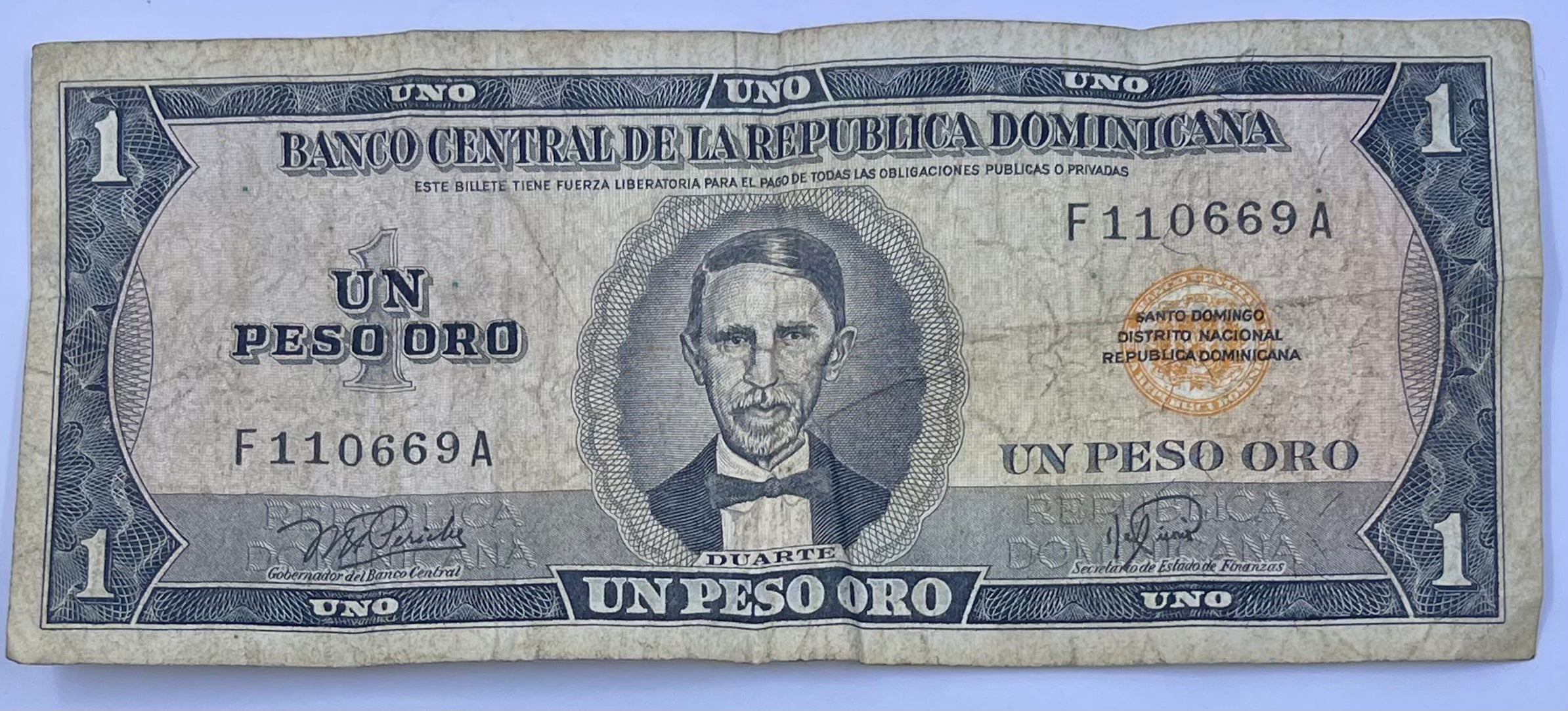 Dominican Republic 1978 1 Peso P-108 Used World Banknote Cool Coins & Notes 