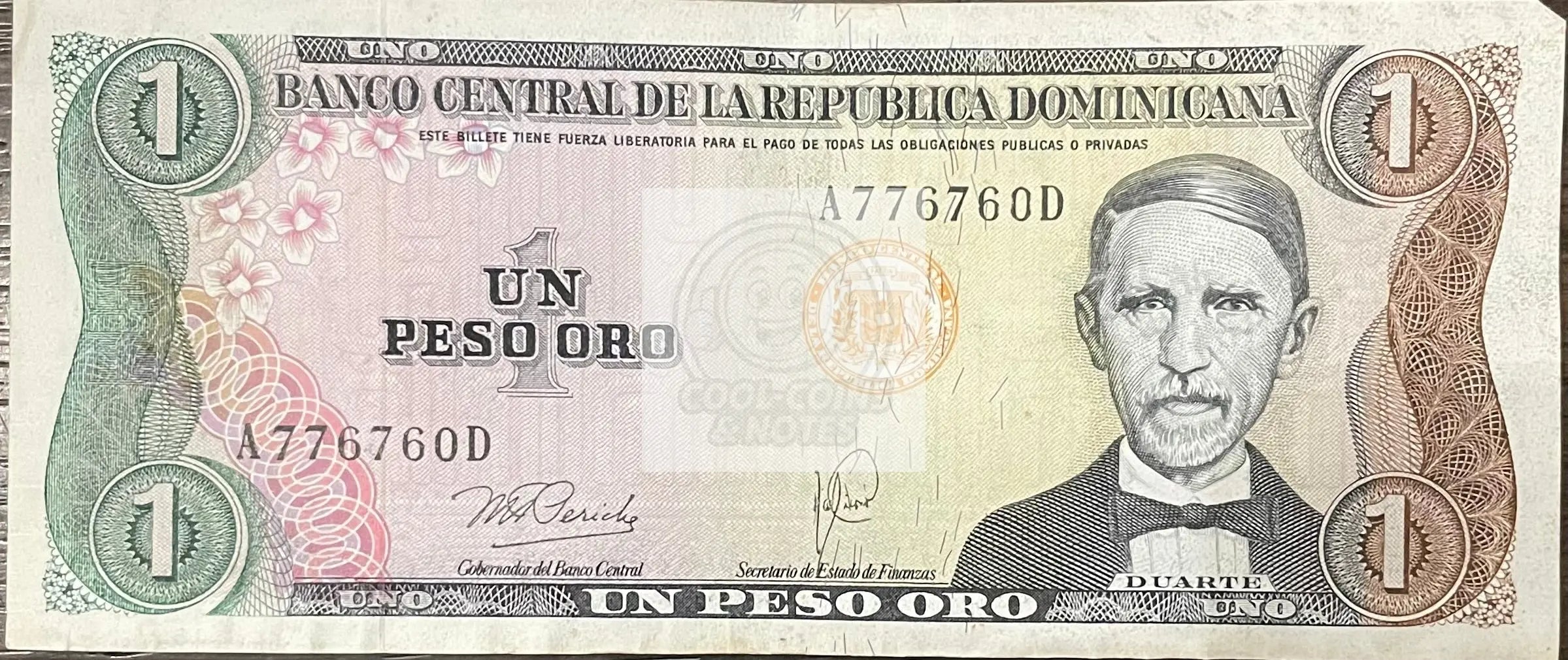 Dominican Republic 1984 1 Peso Oro P-126 Used World Banknote - Cool Coins & Notes