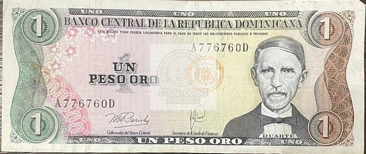 Dominican Republic 1984 1 Peso Oro P-126 Used World Banknote - Cool Coins & Notes