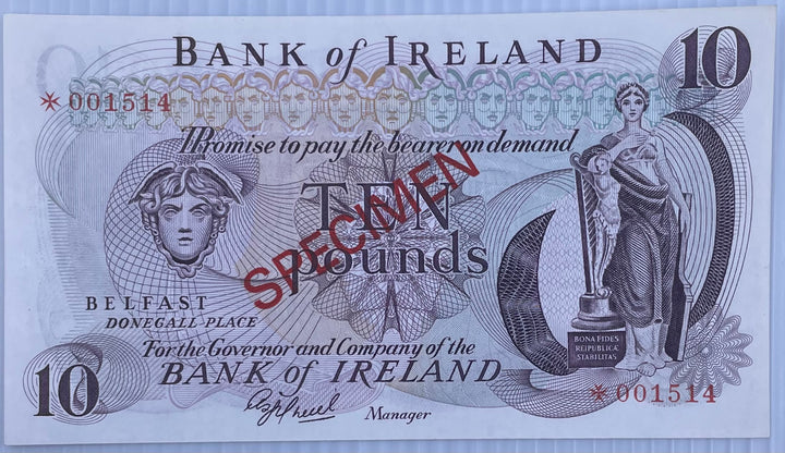 1978 Ireland 10 Pounds P-63 Specimen UNC World Banknote