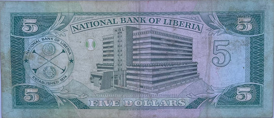 LIBERIA 5 DOLLARS 1989 P19, Circulated World Banknote Currency From Lot