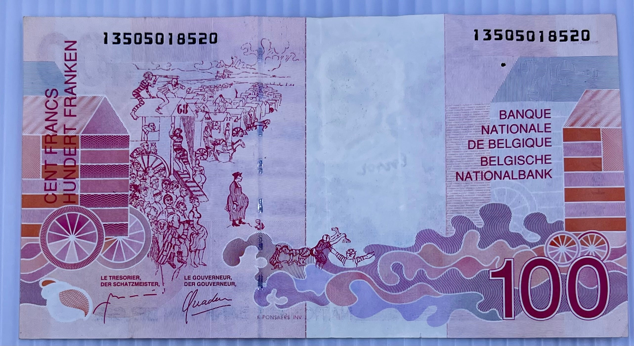 Belgium 1991-2001 100 Francs P-147 Used World Banknote