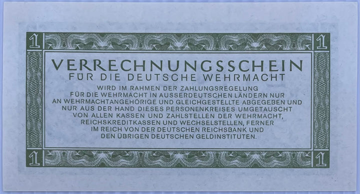 Germany 1944 1 Reichsmark P-M30, R-511 UNC Nazi Swastika WehrmachtWorld Banknote