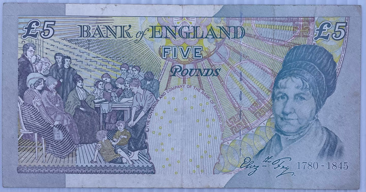 2012-2014 (ND) England 5 Pounds P-391 Used World Banknote From Lot