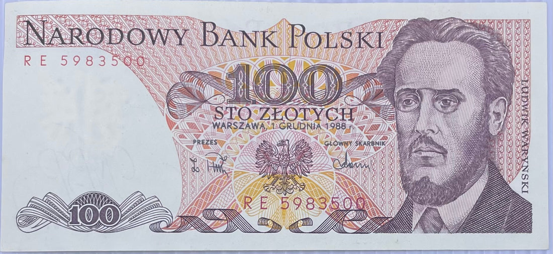 1988 Poland 100 Zlotych P-143 UNC World Banknote
