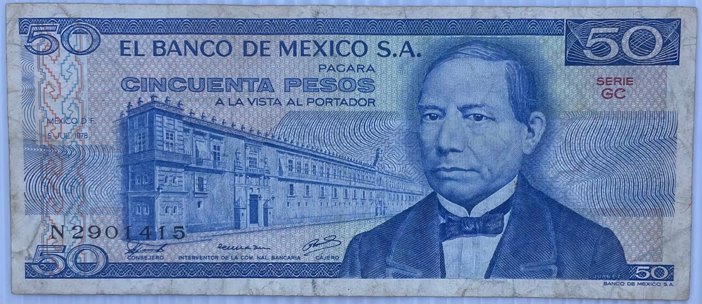 Mexico 50 Pesos 1976 P-65, Usd Banknote