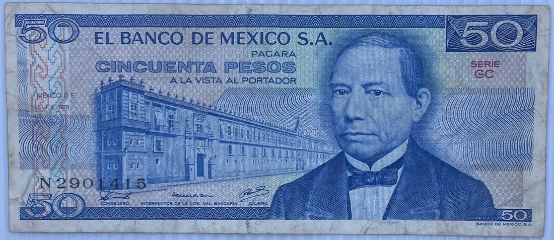 Mexico 50 Pesos 1976 P-65, Usd Banknote