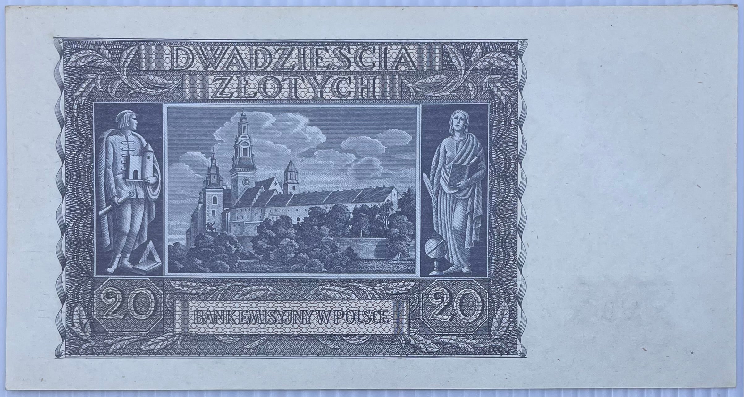 1940 Poland 20 Zlotych P-95B UNC World Banknote