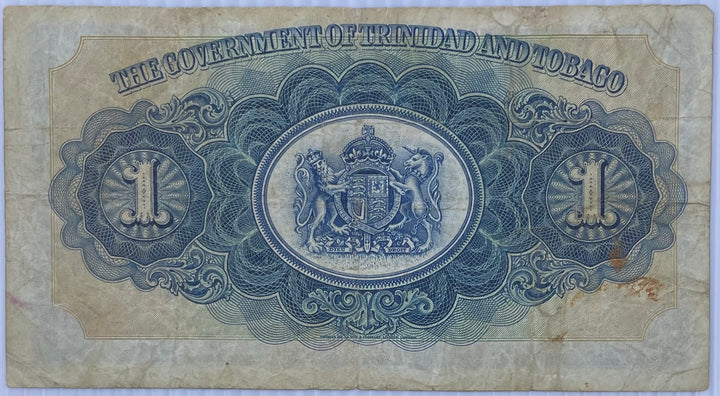 1939 Trinidad & Tobago $1 Dollar P-5 Used World Banknote from Lot