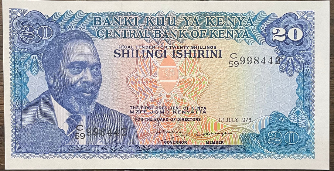 Kenya 20 Shilingi 1978 P 17 UNC Lions Banknote Currency